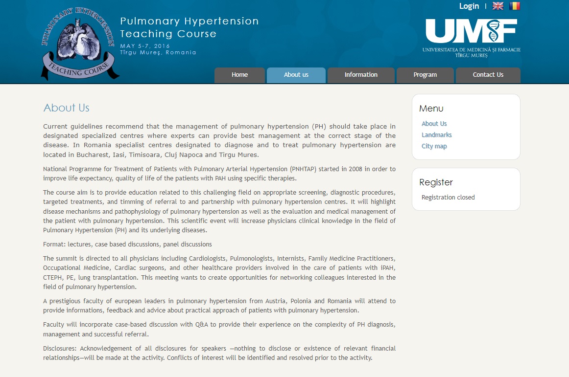 Pulmonary Hypertension Teaching Course